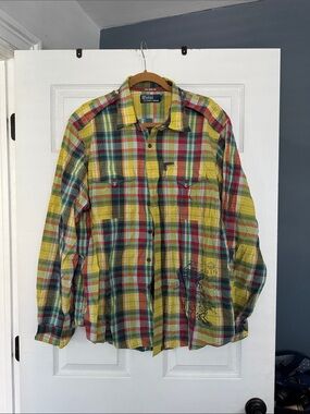 Polo by Ralph Lauren Yellow Green Red Plaid Button-Down Shirt size XXL brandnew